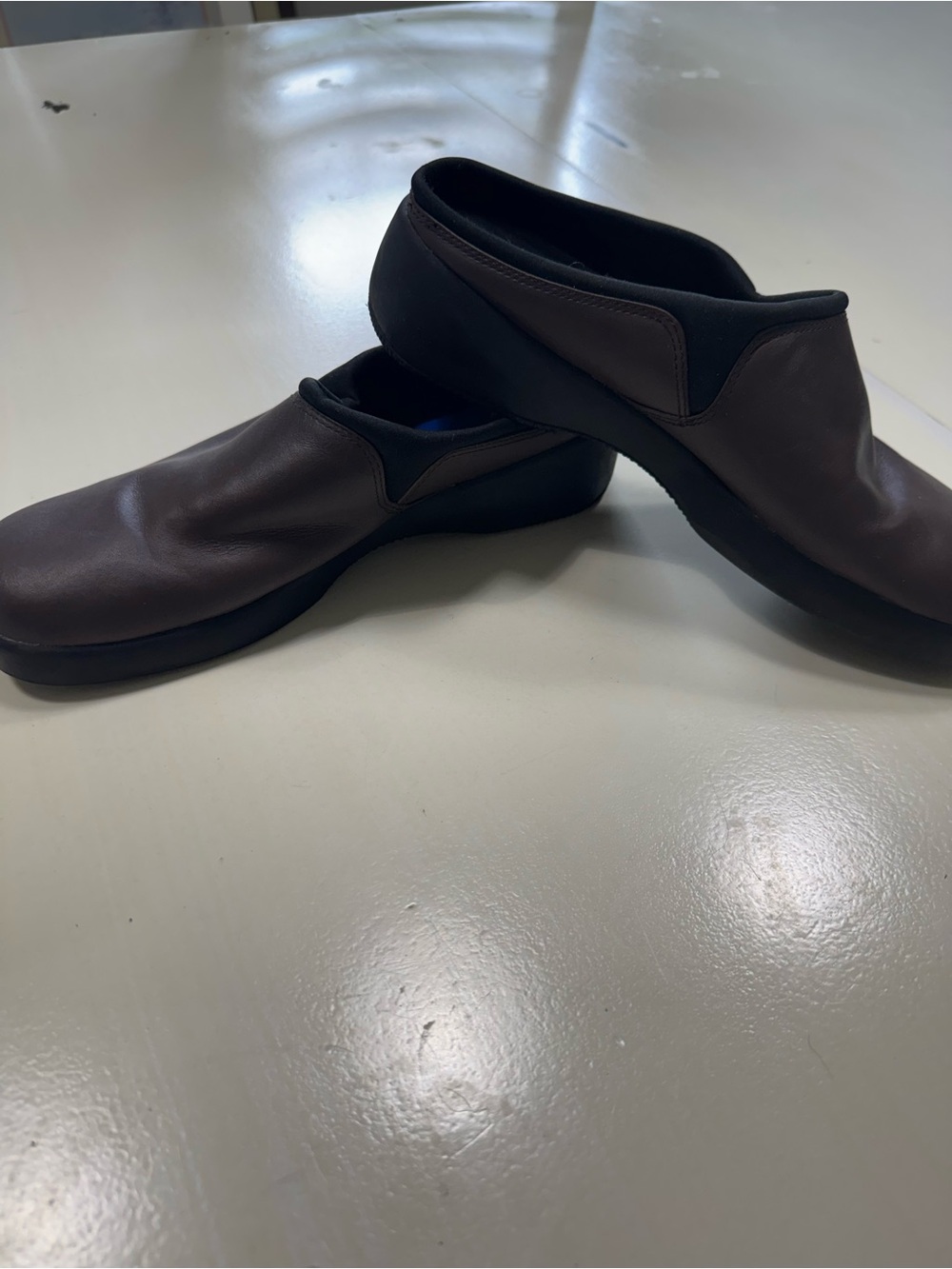 Keds Women's Brown Leather Slip-On Mule Clogs (Size 8.5 M)